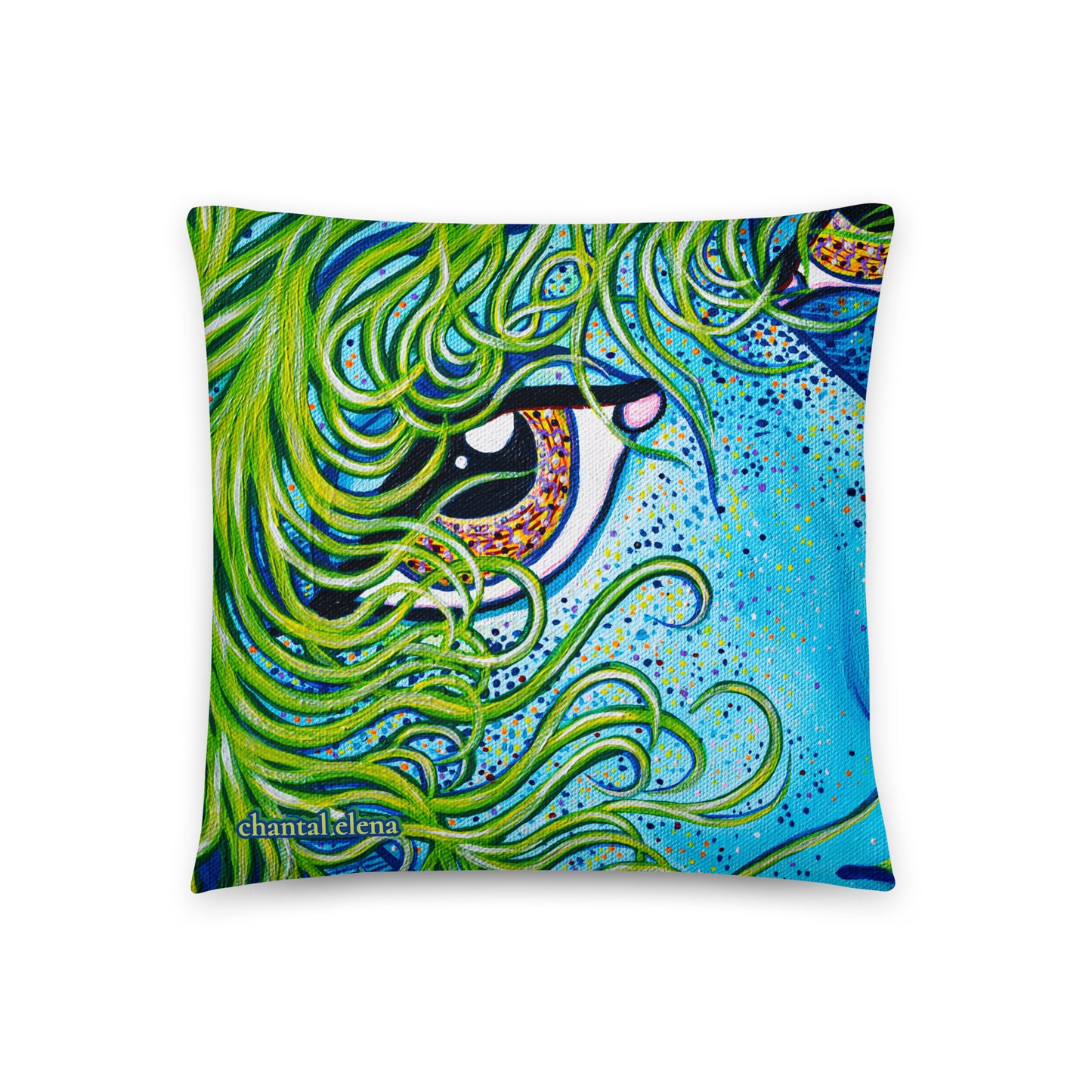Windswept colorful art pillow