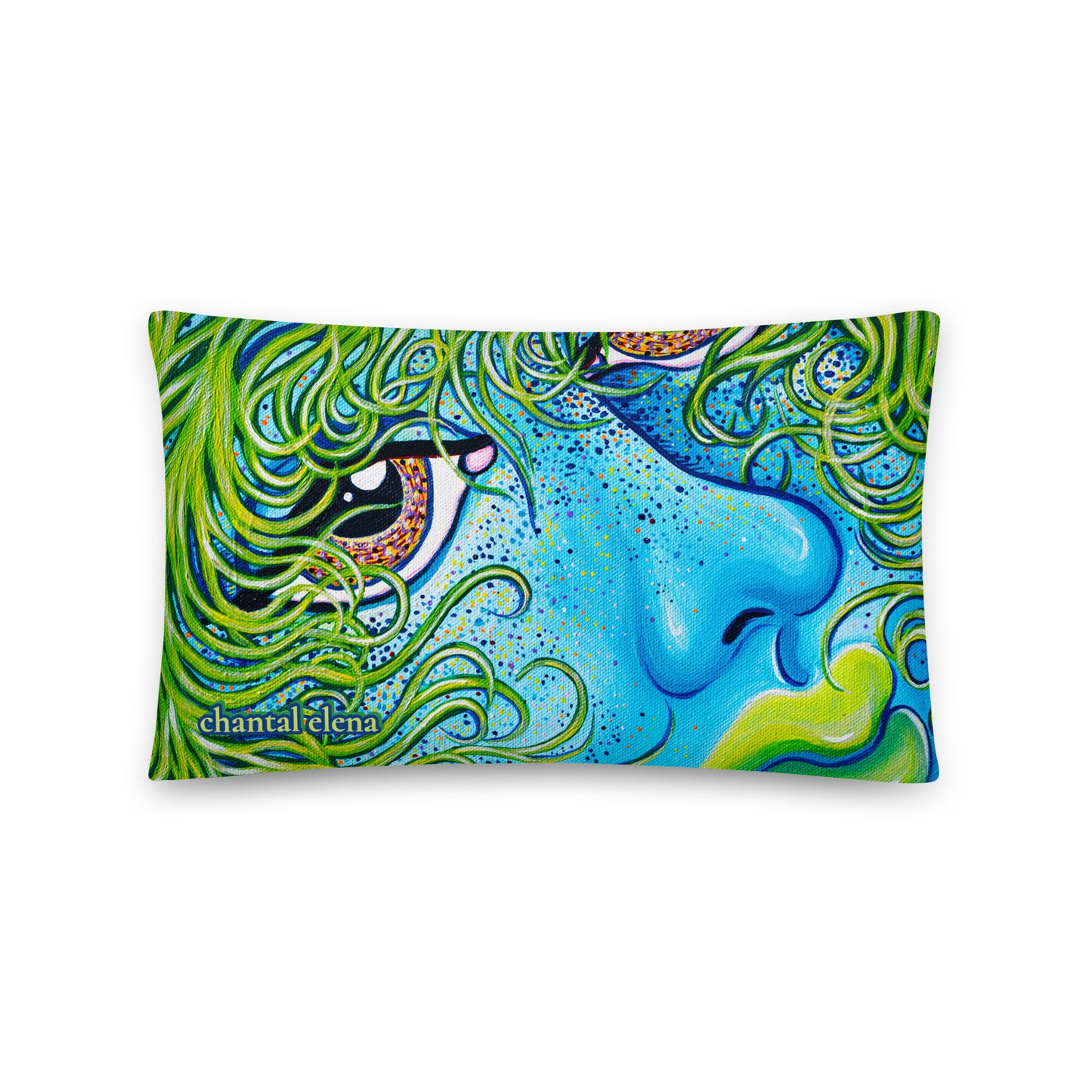 Windswept colorful art pillow