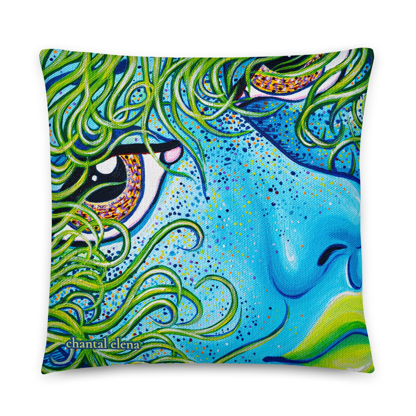 Windswept colorful art pillow