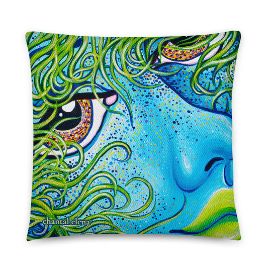 Windswept colorful art pillow