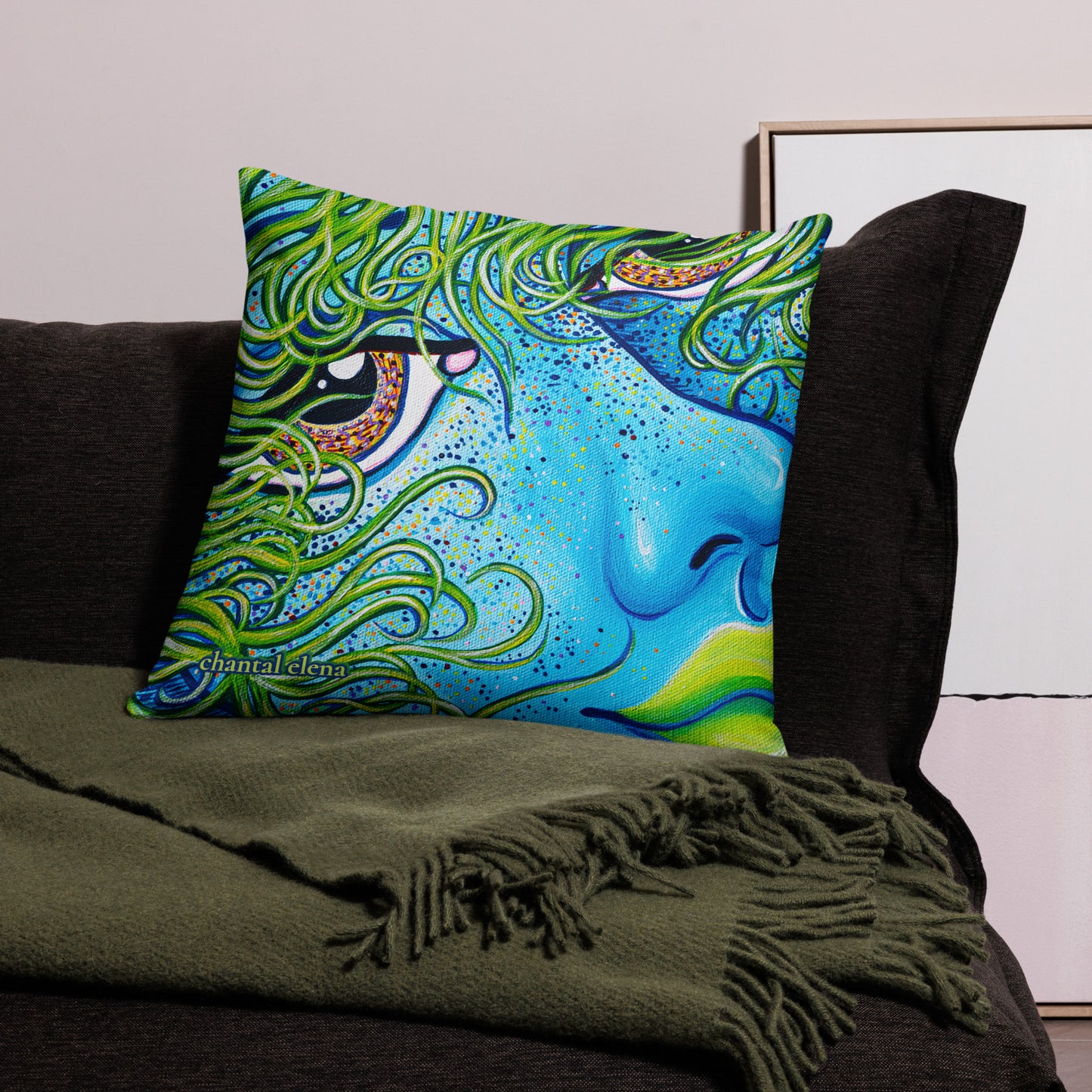 Windswept colorful art pillow
